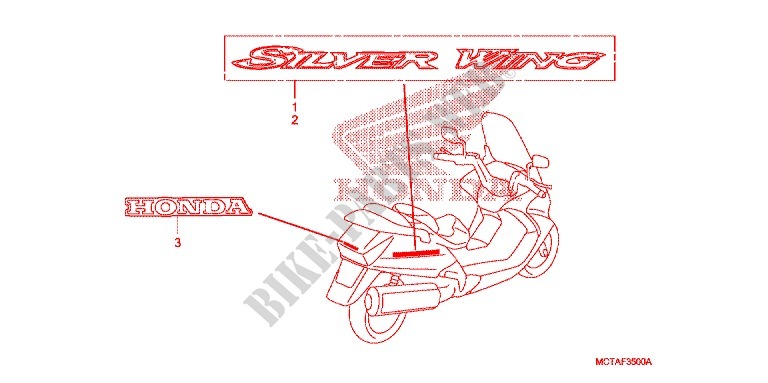 EMBLEMA/MARCA  para Honda SILVER WING 600 ABS 2009