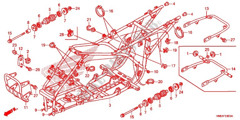 CUERPO DE BASTIDOR para Honda TRX SPORTRAX 250 X 2014