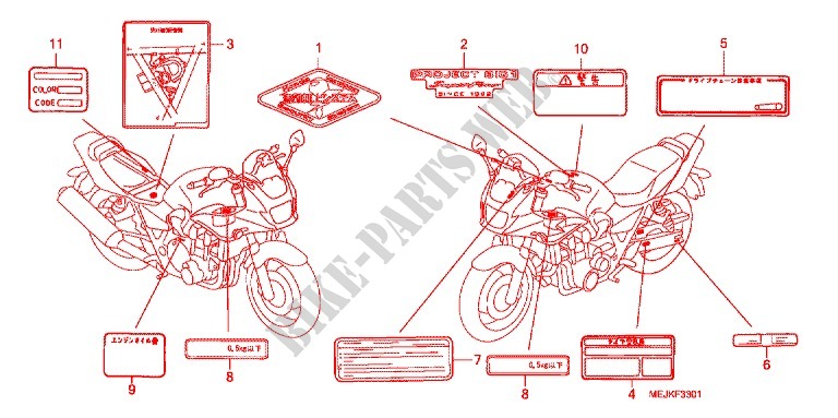 ETIQUETA DE PRECAUCION  para Honda CB 1300 SUPER BOL DOR ABS LIMITED EDITION 2006