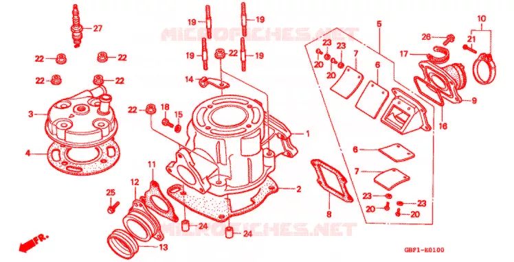 CILINDRO/CULATA DE CILINDRO Honda MOTO 80 CR 1997  CR80RBV