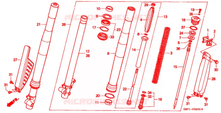HORQUILLA DELANTERA Honda MOTO 80 CR 1997  CR80RBV