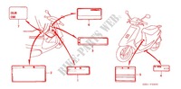 ETIQUETA DE PRECAUCION (SZ50MK/MN) para Honda TACT 50 BASIC 1989