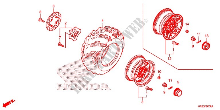 RUEDA DELANTERA para Honda FOURTRAX 500 FOREMAN RUBICON 4X4 AT IRS DCT EPS 2017