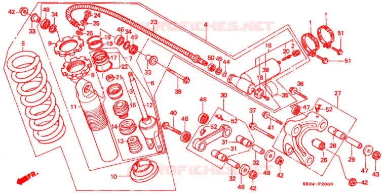 AMORTIGUADOR TRASERO ('84,'85) Honda MOTO 200 XR 1985  XR200RF