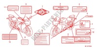 ETIQUETA DE PRECAUCION (1) para Honda CBR 1000 RR FIREBLADE REPSOL 2011