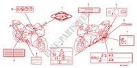 ETIQUETA DE PRECAUCION (2) para Honda CBR 1000 RR FIREBLADE PRETO 2011