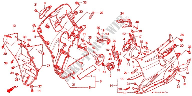 CAPO INFERIOR  para Honda CBR 1000 F 1993