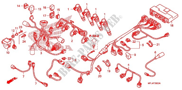 GRUPO DE CABLES SECUND. para Honda CBR 1000 RR ABS RED 2009