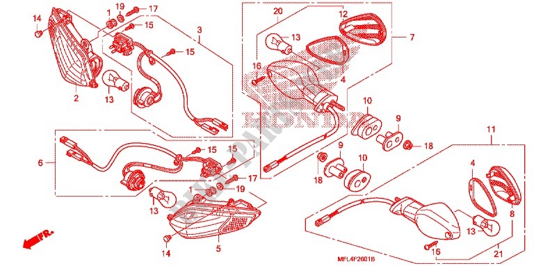 INTERMITENTE (2) para Honda CBR 1000 RR ABS RED 2009