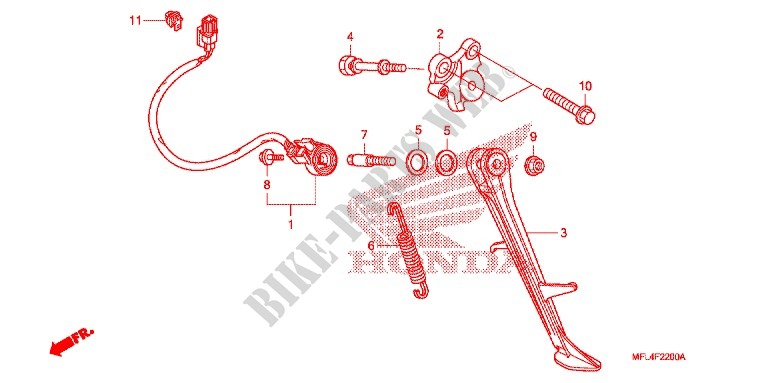 SOPORTE PRINCIPAL/PEDAL DE FRENO para Honda CBR 1000 RR ABS RED 2009