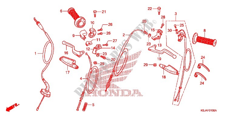 PALANCA DE MANIJA/CABLE/ INTERRUPTOR para Honda CRF 100 2010