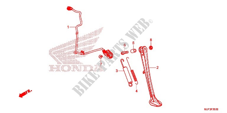 SOPORTE LATERAL para Honda AFRICA TWIN 1000 DCT ROUGE 2018