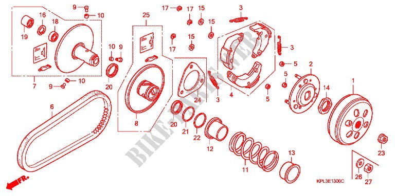 EMBRAGUE (SCV100CM2,5/SCV1109,B) para Honda SCV 110 ACTIVA 2009