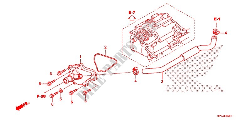 CUBIERTA DE BOMBA DE AGUA para Honda FOURTRAX 420 RANCHER 4X4 AT CAMO 2012