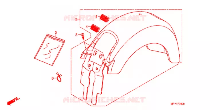 GUARDABARROS TRASERA (VT1300CR/CRA) Honda MOTO 1300 VT 2010  VT1300CRA_A