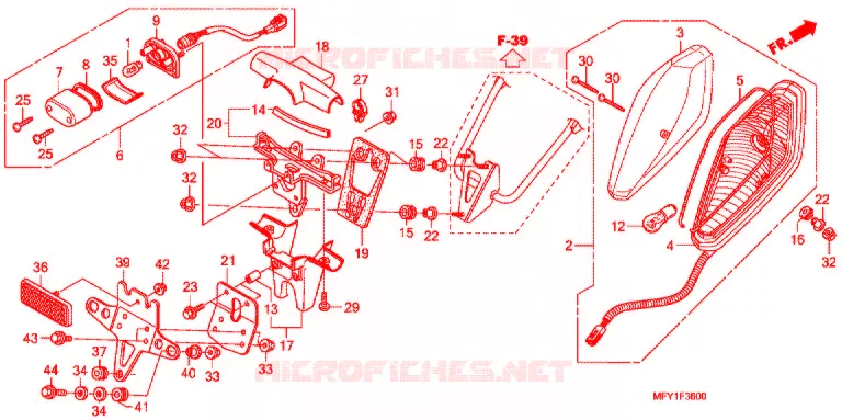 LUZ TRASERA/LUZ DE LICENCIA (VT1300CR/CRA) Honda MOTO 1300 VT 2010  VT1300CRA_A