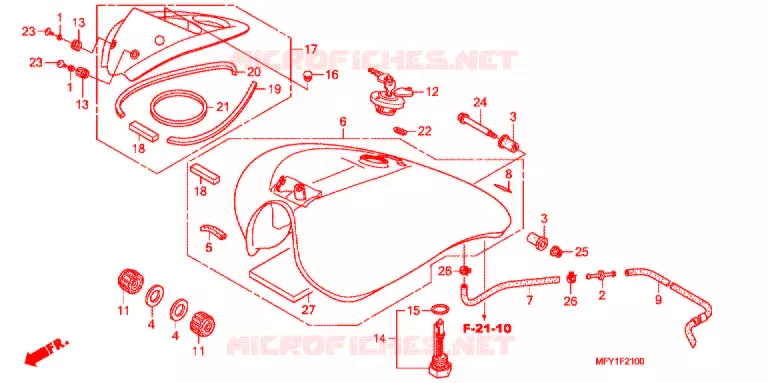 TANQUE DE COMBUSTIBLE Honda MOTO 1300 VT 2012  VT1300CRAB