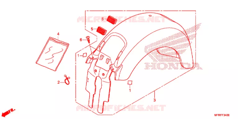 GUARDABARROS TRASERA (VT1300CR/CRA/CT/CTA) Honda MOTO 1300 VT 2015  VT1300CRAF