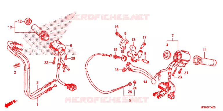 INTERRUPTOR DE MANIJA/CABLE Honda MOTO 1300 VT 2016  VT1300CRAG