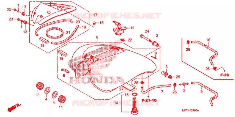 TANQUE DE COMBUSTIBLE Honda MOTO 1300 VT 2011  VT1300CRB_A