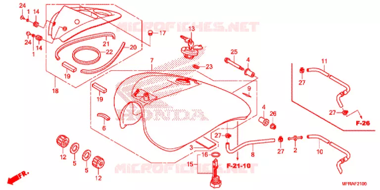 DEPOSITO DE GASOLINA (VT1300CRA/CR/CSA/CS/CTA/CT) Honda MOTO 1300 VT 2013  VT1300CRD