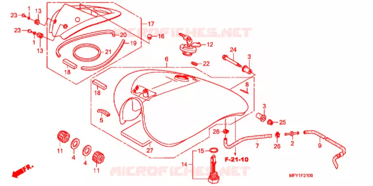 TANQUE DE COMBUSTIBLE Honda MOTO 1300 VT 2012  VT1300CSAB