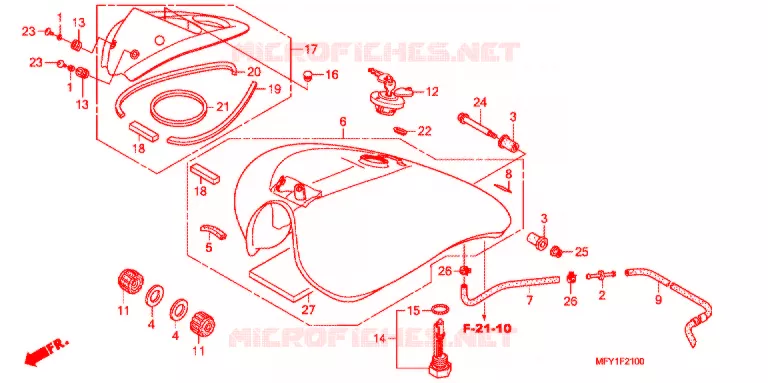 TANQUE DE COMBUSTIBLE Honda MOTO 1300 VT 2011  VT1300CSB_J