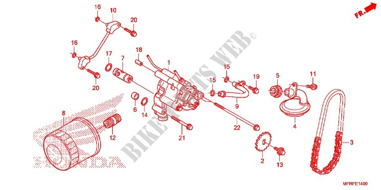 FILTRO DE ACEITE/BOMBA DE ACEITE para Honda VT 1300 C FURY 2015