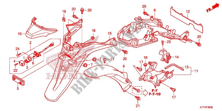 GUARDABARROS TRASERA para Honda SH 125 ABS D SPECIAL 2017