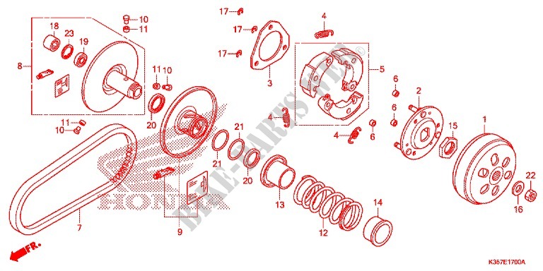 SUPERFICIE DE IMPULSION para Honda PCX 125 2017