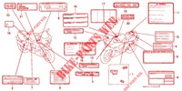 ETIQUETA DE PRECAUCION para Honda CBR 919 RR FIREBLADE 1997